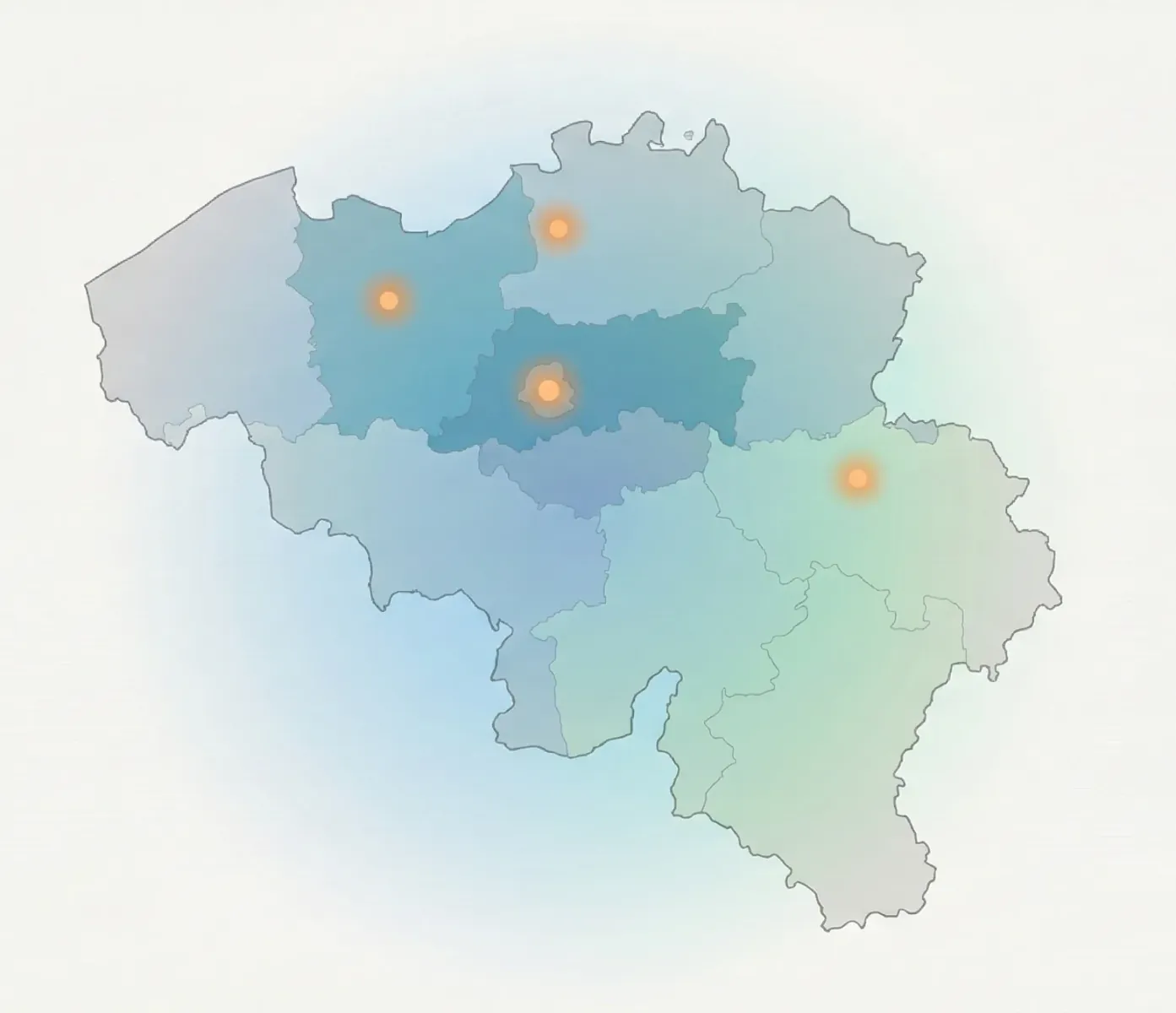 Map graphic of Belgium showing nationwide service coverage