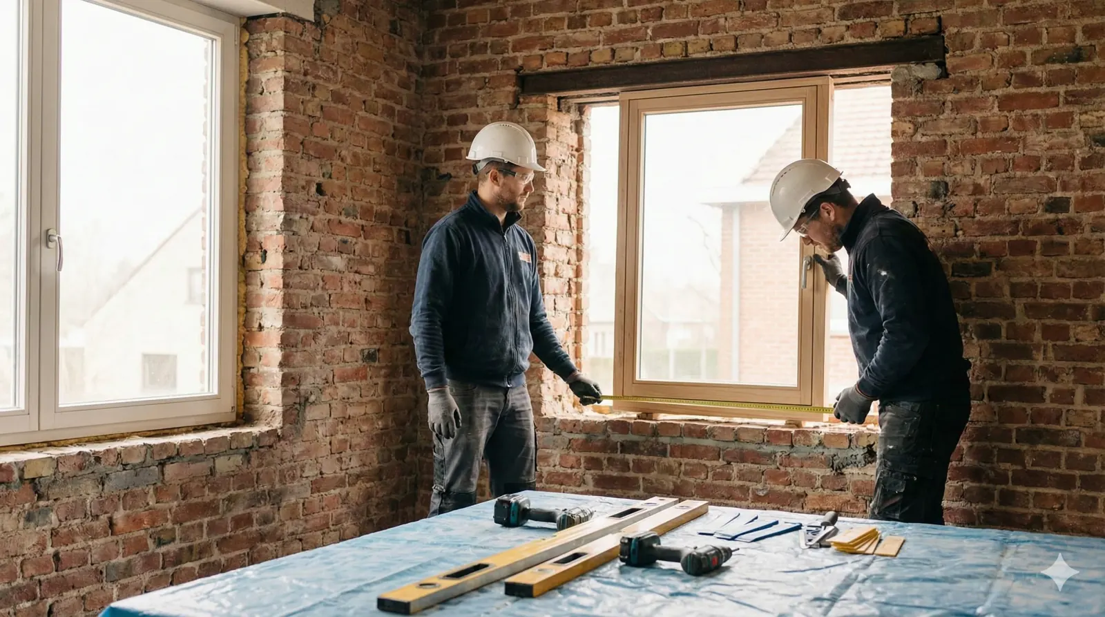 Thermo Express team installing windows